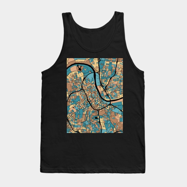 Nashville Map Pattern in Mid Century Pastel Tank Top by PatternMaps